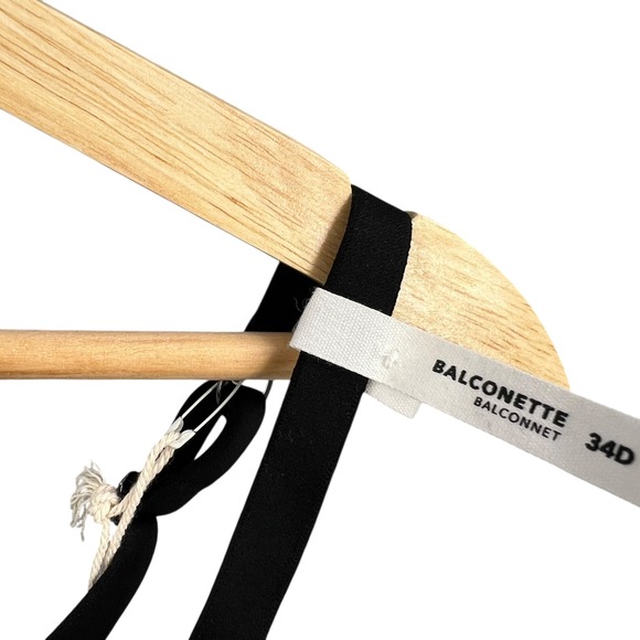 Aerie Balconette Bra Black Mesh Underwire Adjustable Straps 34D New - Picture 3 of 5